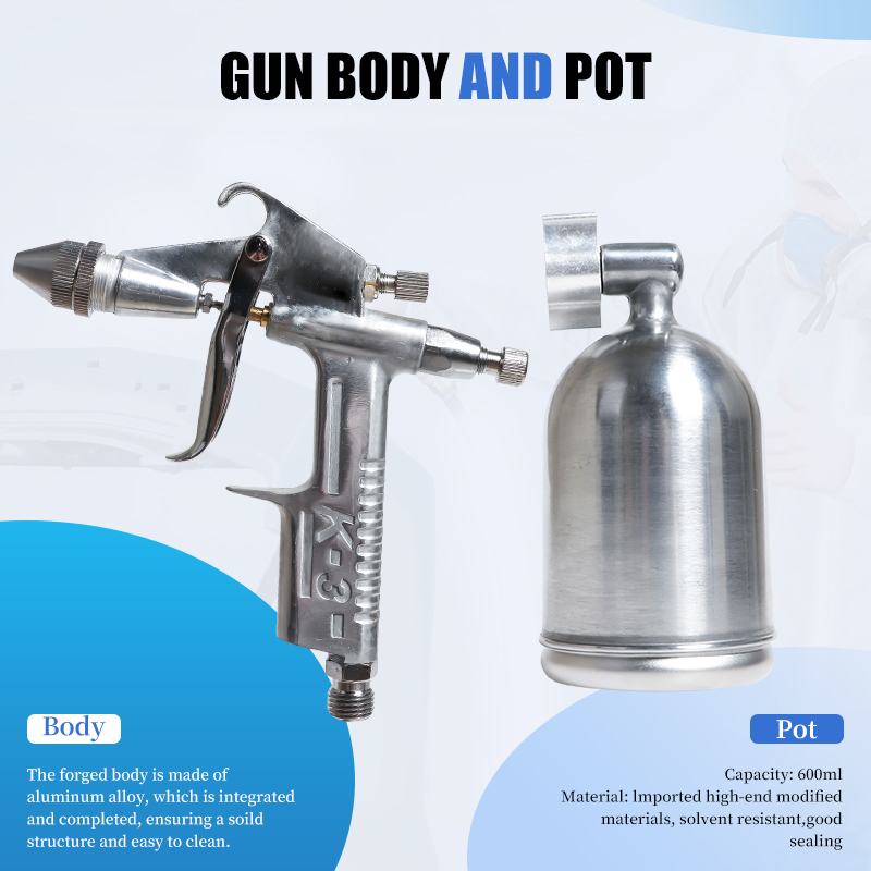 K3 Mini Gravity Feed Spray Gun with 1.5 mm Nozzle